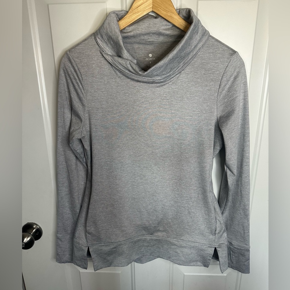 Apana Light Gray Cowl Neck Pullover